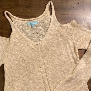NWOT She + Sky Cold Shoulder Sweater